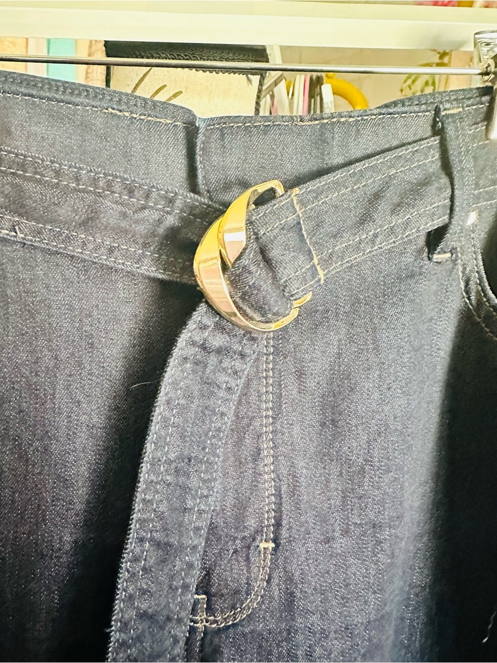 White House Black Market High-Rise Belted Wide-Leg Jean - Picture 9 of 10